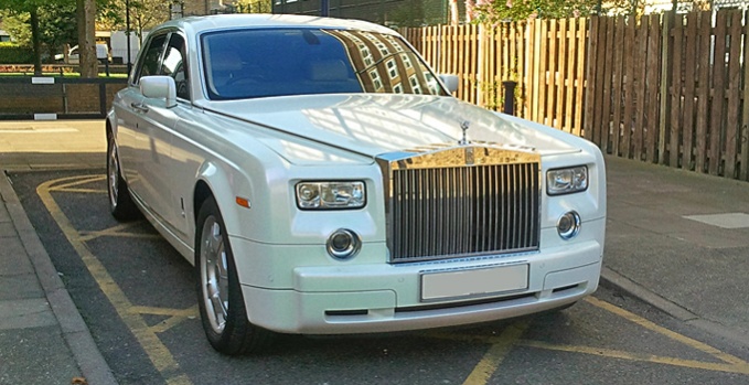Phantom Wedding Car Hire Front Phantom White